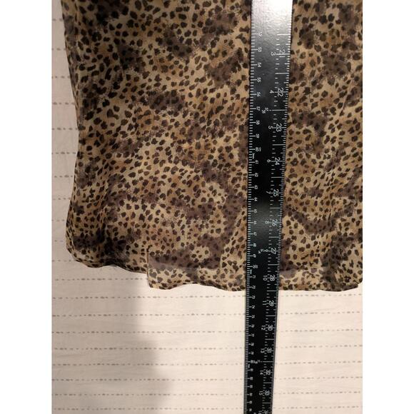 Vintage Burberrys Sheer Leopard Print Button-Up Shirt 100% Silk Womens Size 12 - Picture 14 of 14